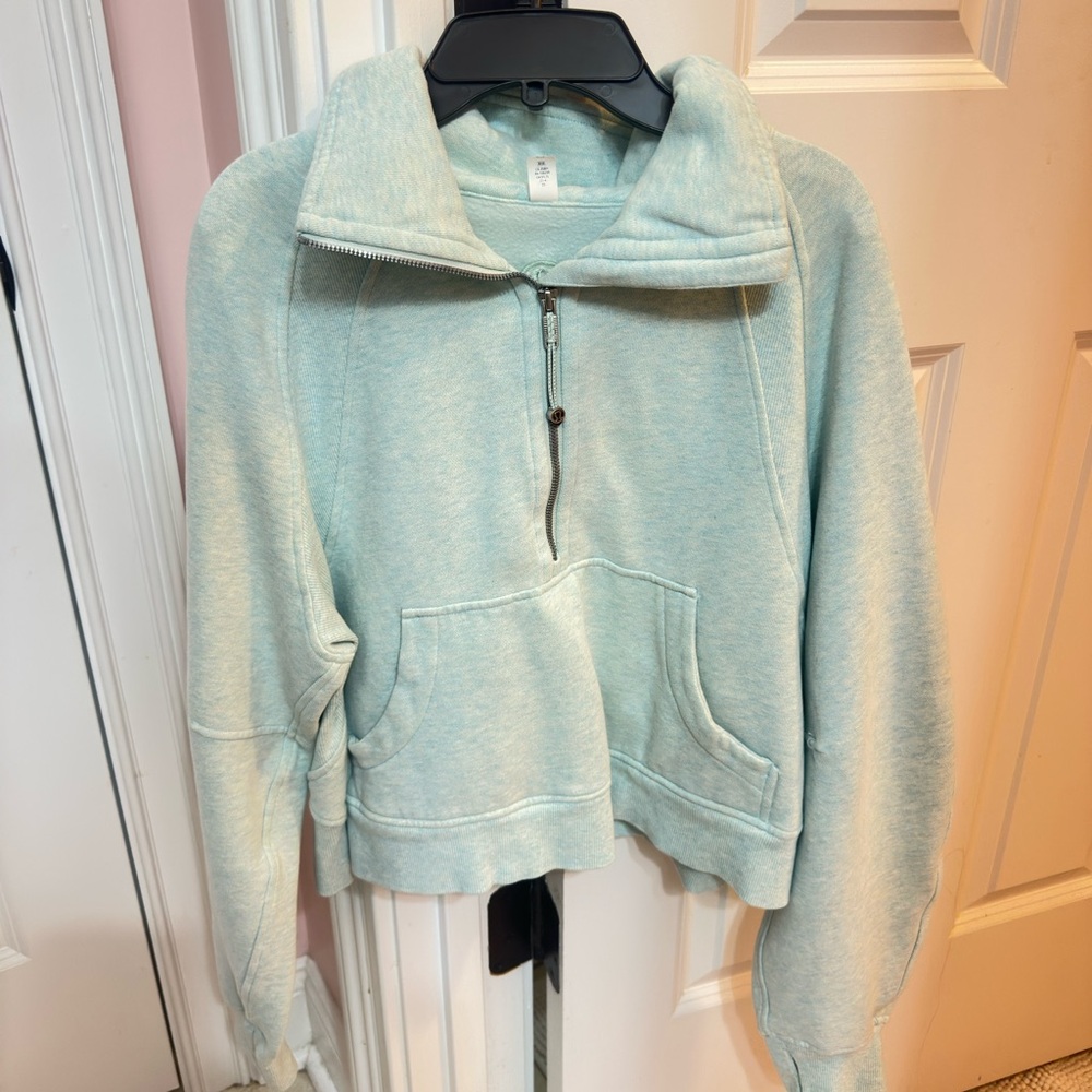 Lululemon Light Green Quarter-Zip Sweatshirt
